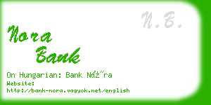 nora bank business card